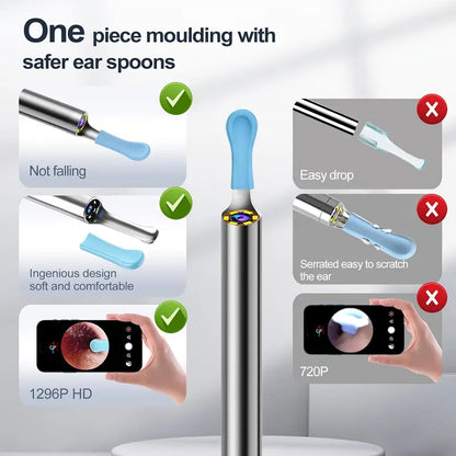 Rechargeable Earwax Remover Tool Kit with LED Light – Includes 8-Piece Ear Set & 5 Ear Spoons
